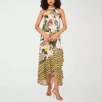 Sam And Jess Womens Sleeveless Floral High-Low Maxi Dress