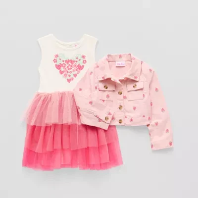 Little Lass Toddler Girls Short Sleeve 2-pc. Dress Set