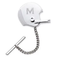 Football Helmet Rhodium-Plated Tie Tack