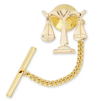 Scales of Justice Gold-Plated Tie Tack