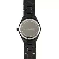 Personalized Dial Womens Black Stainless Steel Bracelet Watch