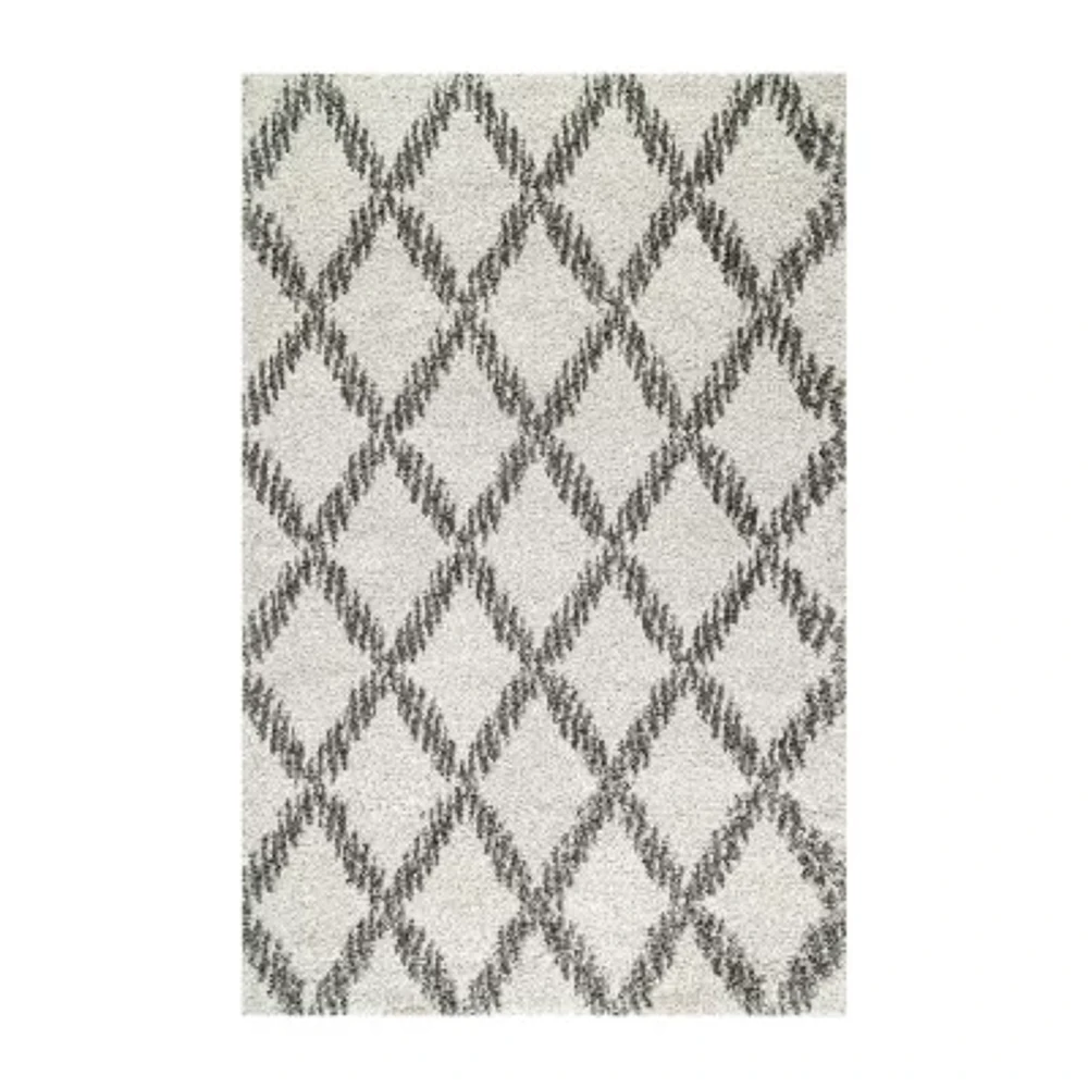 nuLoom Sharika Lattice Shaggy Rectangular Rug