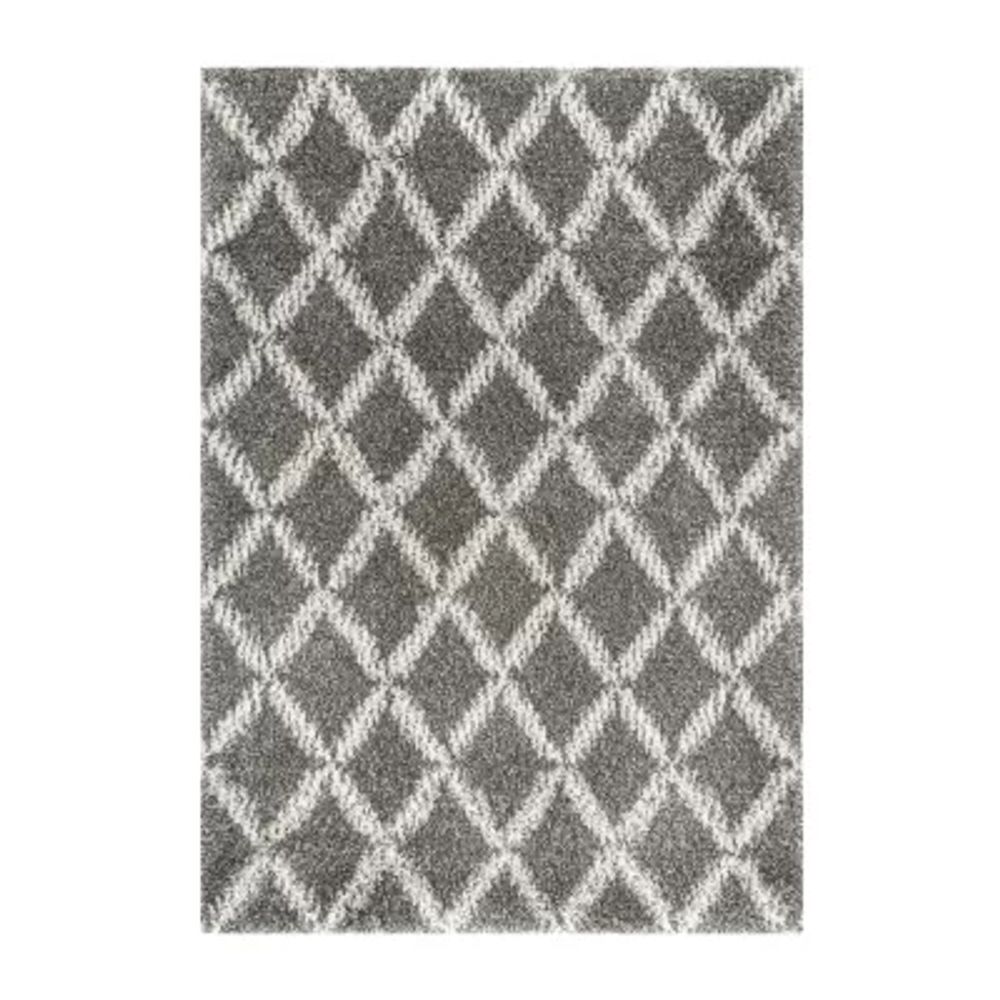 nuLoom Sharika Lattice Shaggy Rectangular Rug