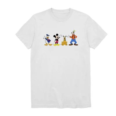 4 Friends Mens Crew Neck Short Sleeve Regular Fit Mickey Mouse Minnie Graphic T-Shirt