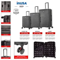 InUSA Deep 3-pc. Hardside Lightweight Luggage Set