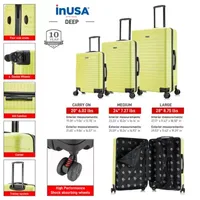 InUSA Deep 3-pc. Hardside Lightweight Luggage Set