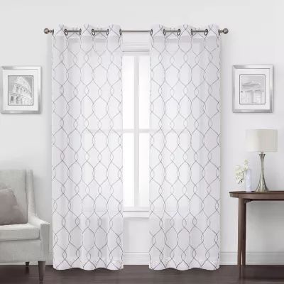 Regal Home Annabelle Sheer Grommet Top Set of 2 Curtain Panel