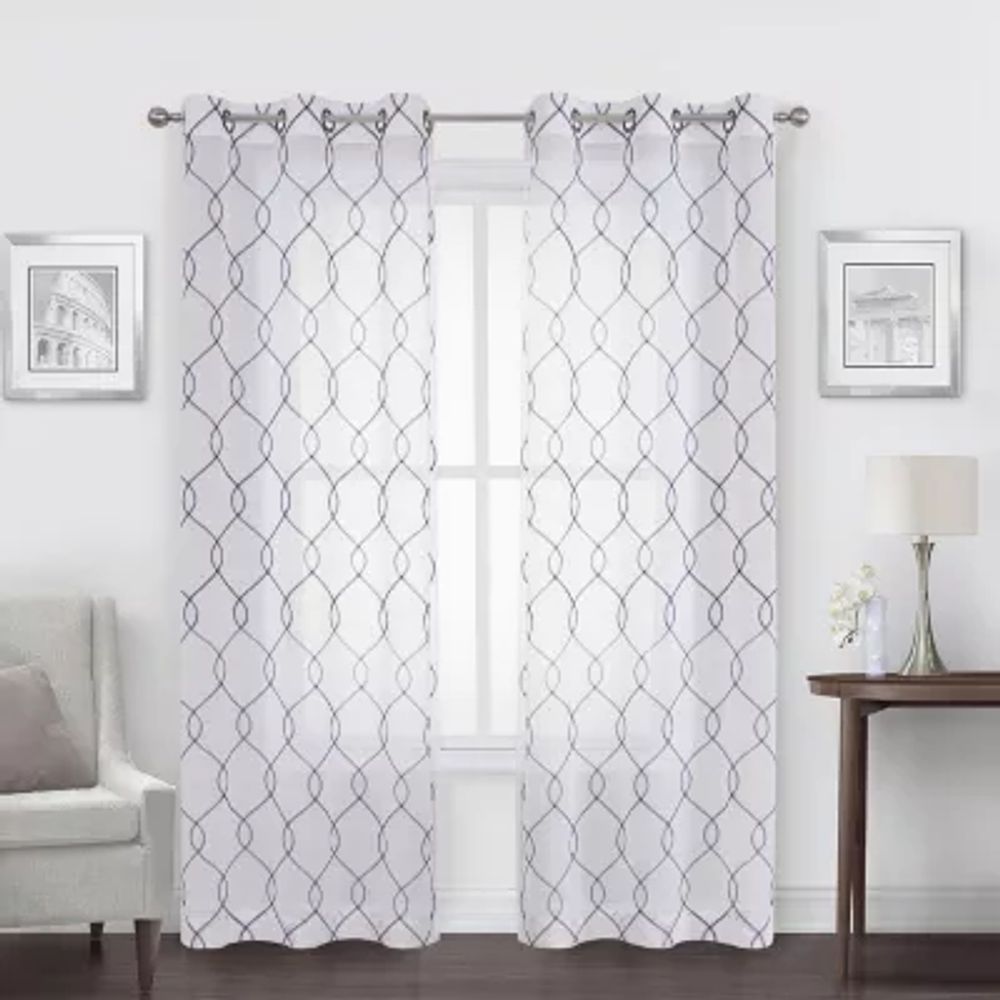 Regal Home Annabelle Sheer Grommet Top Set of 2 Curtain Panel