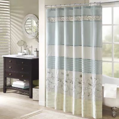 Madison Park Belle Embroidered Shower Curtain