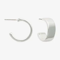 Mixit Silver Tone Hypoallergenic Hoop Earrings