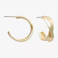 Mixit Hypoallergenic Gold Tone Stainless Steel Hoop Earrings