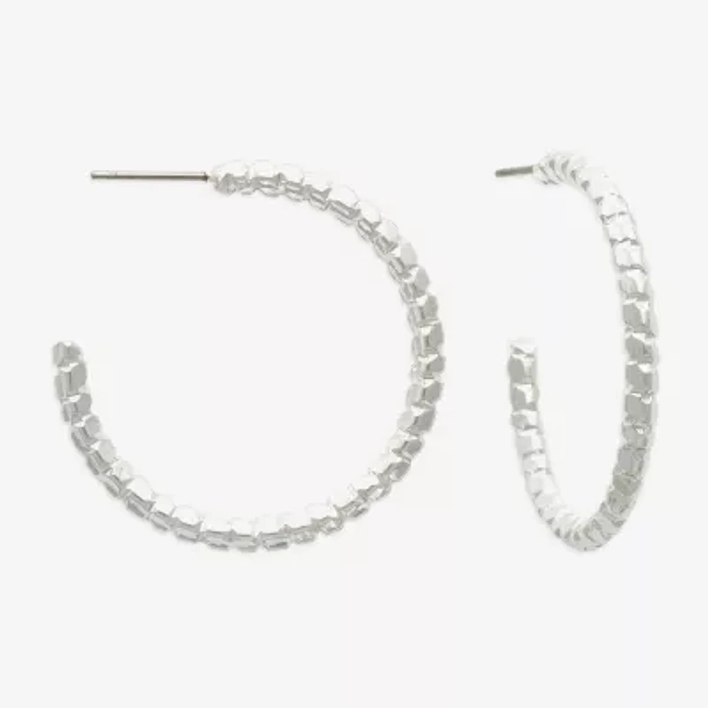 Mixit Hypoallergenic Silver Tone Hoop Earrings