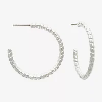 Mixit Hypoallergenic Silver Tone Hoop Earrings