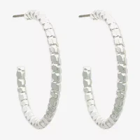 Mixit Hypoallergenic Silver Tone Hoop Earrings