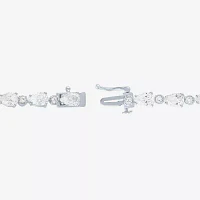 Womens Lab Created White Sapphire Sterling Silver 7.5 Inch Tennis Bracelet