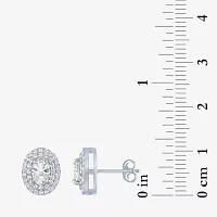 Lab Created White Sapphire Sterling Silver 10.2mm Stud Earrings