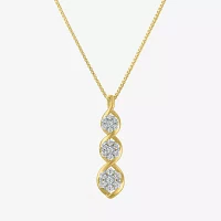 Diamond Blossom (G-H / I1-I2) Womens 1/5 CT. Lab Grown White Diamond 10K Gold Pendant Necklace