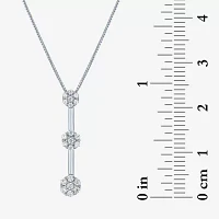 Diamond Blossom 3-Stone (G-H / Si2-I1) Womens 1/5 CT. Lab Grown White Diamond 10K White Gold Pendant Necklace