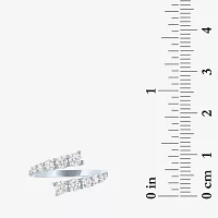 Diamond Addiction (G-H / Si2-I1) Womens 1 CT. T.W. Lab Grown White 10K Gold Side Stone Bypass  Cocktail Ring