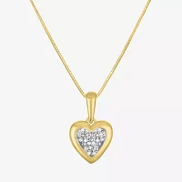 G-H / Si2-I1) Womens 1 1/4 CT. T.W. Lab Grown White Diamond 10K Gold Heart Pendant Necklace