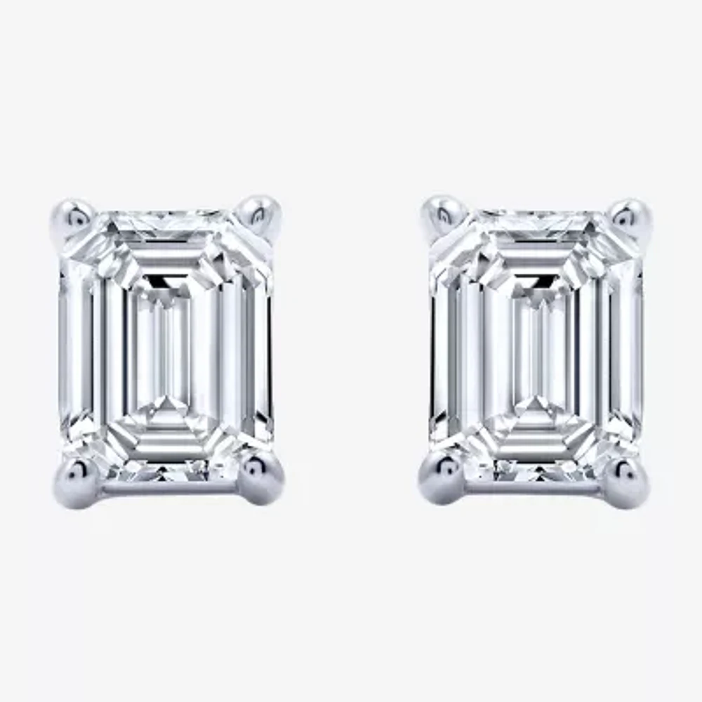 Ever Star (G / Si2-I1) 1 CT. T.W. Lab Grown White Diamond 10K White Gold Stud Earrings