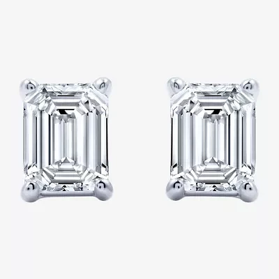 Ever Star (G / Si2-I1) 1 CT. T.W. Lab Grown White Diamond 10K White Gold Stud Earrings