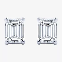 Ever Star (G / Si2-I1) 1 CT. T.W. Lab Grown White Diamond 10K White Gold Stud Earrings