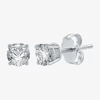 7/8 CT. T.W. Natural White Diamond 10K Gold Round Stud Earrings