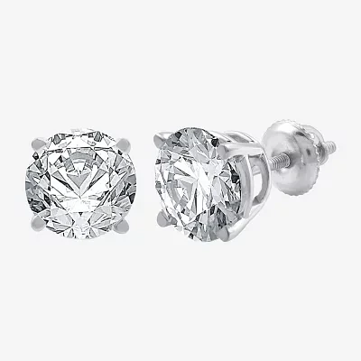 Ever Star (G / Vs1-Vs2) CT. T.W. Lab Grown White Diamond 14K Gold 14K White Gold Round Stud Earrings