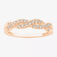 (G / Si2) 1/4 CT. T.W. Lab Grown White Diamond 10K Rose Gold Wedding Band