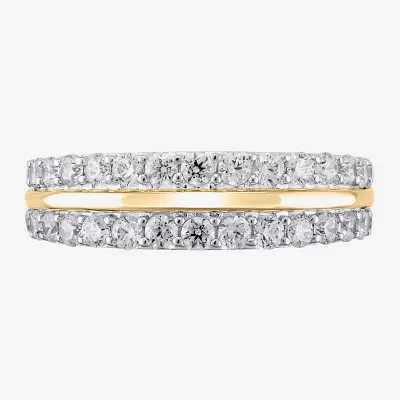 (G / Si2) 1 CT. T.W. Lab Grown White Diamond 10K Gold Anniversary Wedding Band