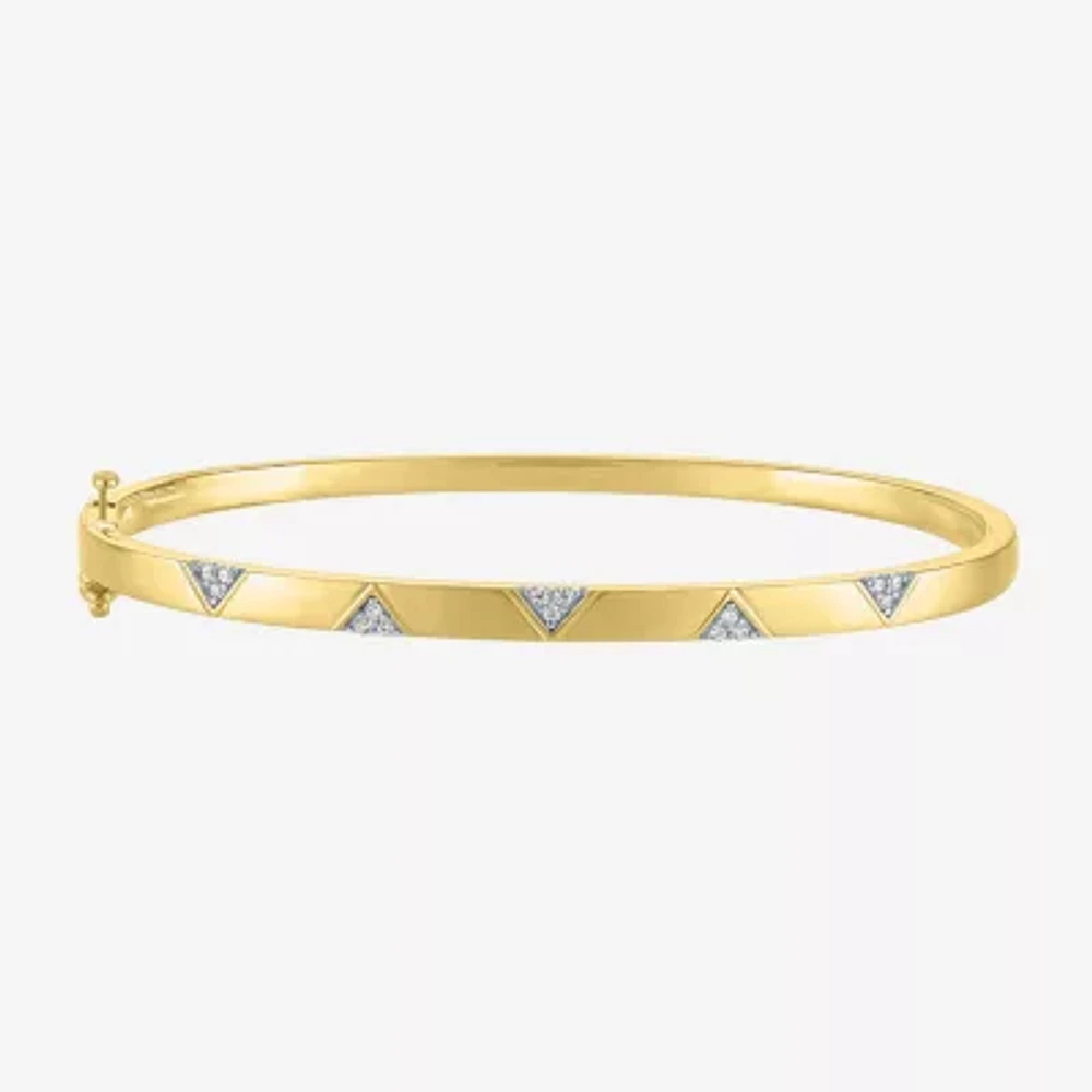 Diamond Addiction (G-H / I1-I2) 1/10 CT. T.W. Lab Grown White Diamond 14K Gold Over Silver Sterling Silver Triangle Bangle Bracelet