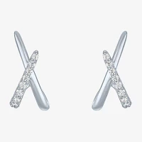 Diamond Addiction (G-H / I1-I2) 1/10 CT. T.W. Lab Grown White Diamond Sterling Silver Hoop Earrings