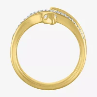 Diamond Addiction (G-H / I1-I2) "Snake" Womens 1/10 CT. T.W. Lab Grown White 14K Gold Over Silver Sterling Side Stone Cocktail Ring