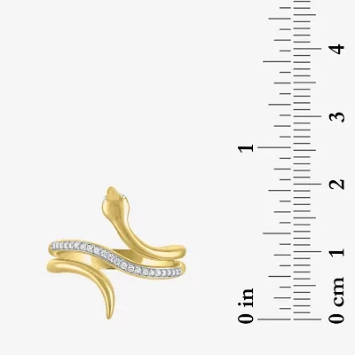 Diamond Addiction (G-H / I1-I2) "Snake" Womens 1/10 CT. T.W. Lab Grown White 14K Gold Over Silver Sterling Side Stone Cocktail Ring