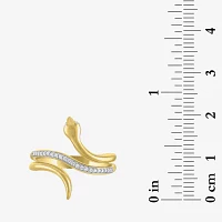 Diamond Addiction (G-H / I1-I2) "Snake" Womens 1/10 CT. T.W. Lab Grown White 14K Gold Over Silver Sterling Side Stone Cocktail Ring