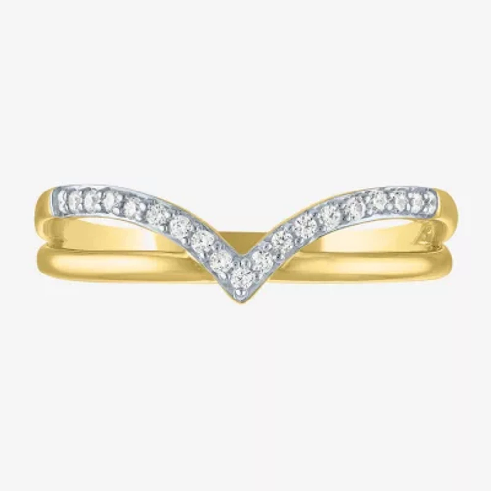 Diamond Addiction (G-H / I1-I2) Womens 1/10 CT. T.W. Lab Grown White 14K Gold Over Silver Sterling Cocktail Ring