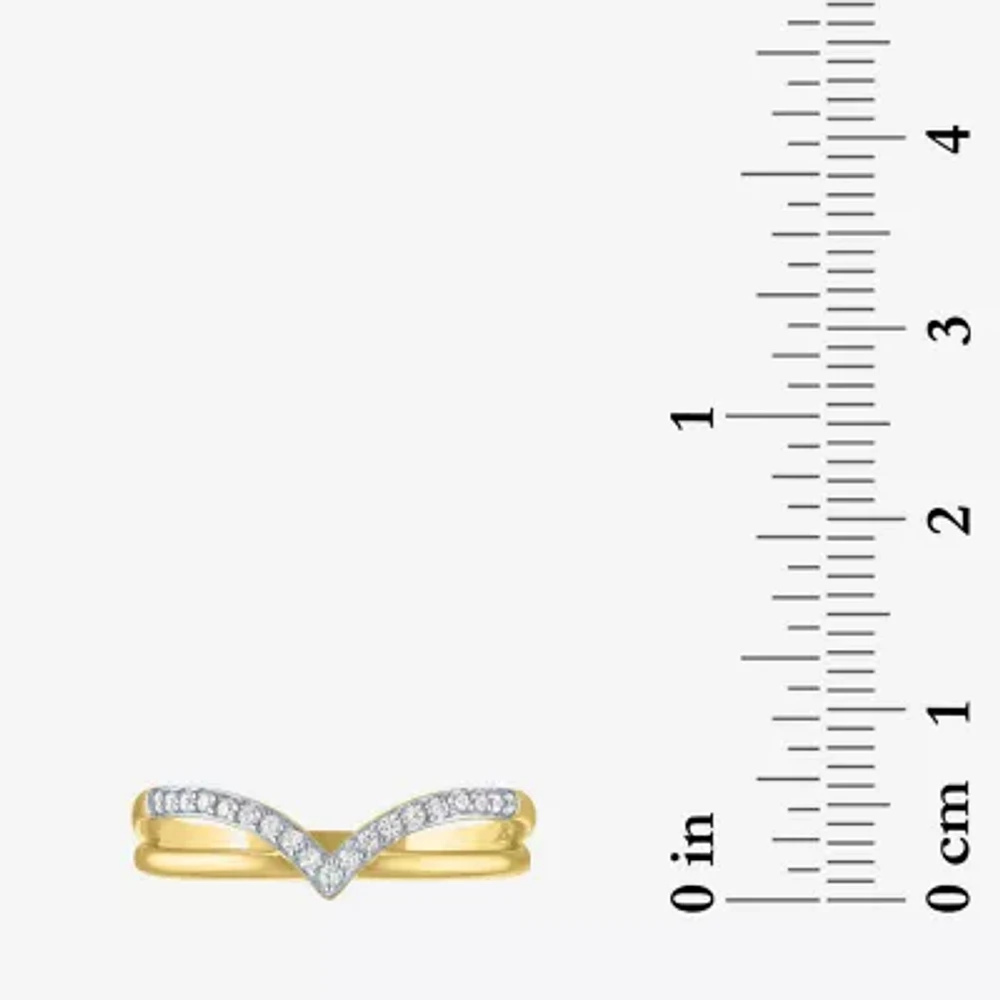 Diamond Addiction (G-H / I1-I2) Womens 1/10 CT. T.W. Lab Grown White 14K Gold Over Silver Sterling Cocktail Ring