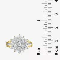 (G-H/ I1-I2) Womens 1/2 CT. T.W. Lab Grown White Diamond 14K Gold Over Silver Cocktail Ring