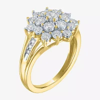 (G-H/ I1-I2) Womens 1/2 CT. T.W. Lab Grown White Diamond 14K Gold Over Silver Cocktail Ring