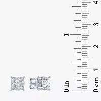 (G-H/ I1-I2) 1/4 CT. T.W. Lab Grown White Diamond Sterling Silver Cushion Stud Earrings