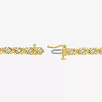 (I1-I2/ G-H) 14K Gold Over Silver 7.25 Inch Cushion Chain Bracelet