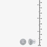 1 CT. T.W. Natural White Diamond Stainless Steel 11.8mm Stud Earrings