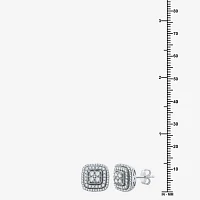 1 CT. T.W. Natural White Diamond Sterling Silver 11.7mm Stud Earrings