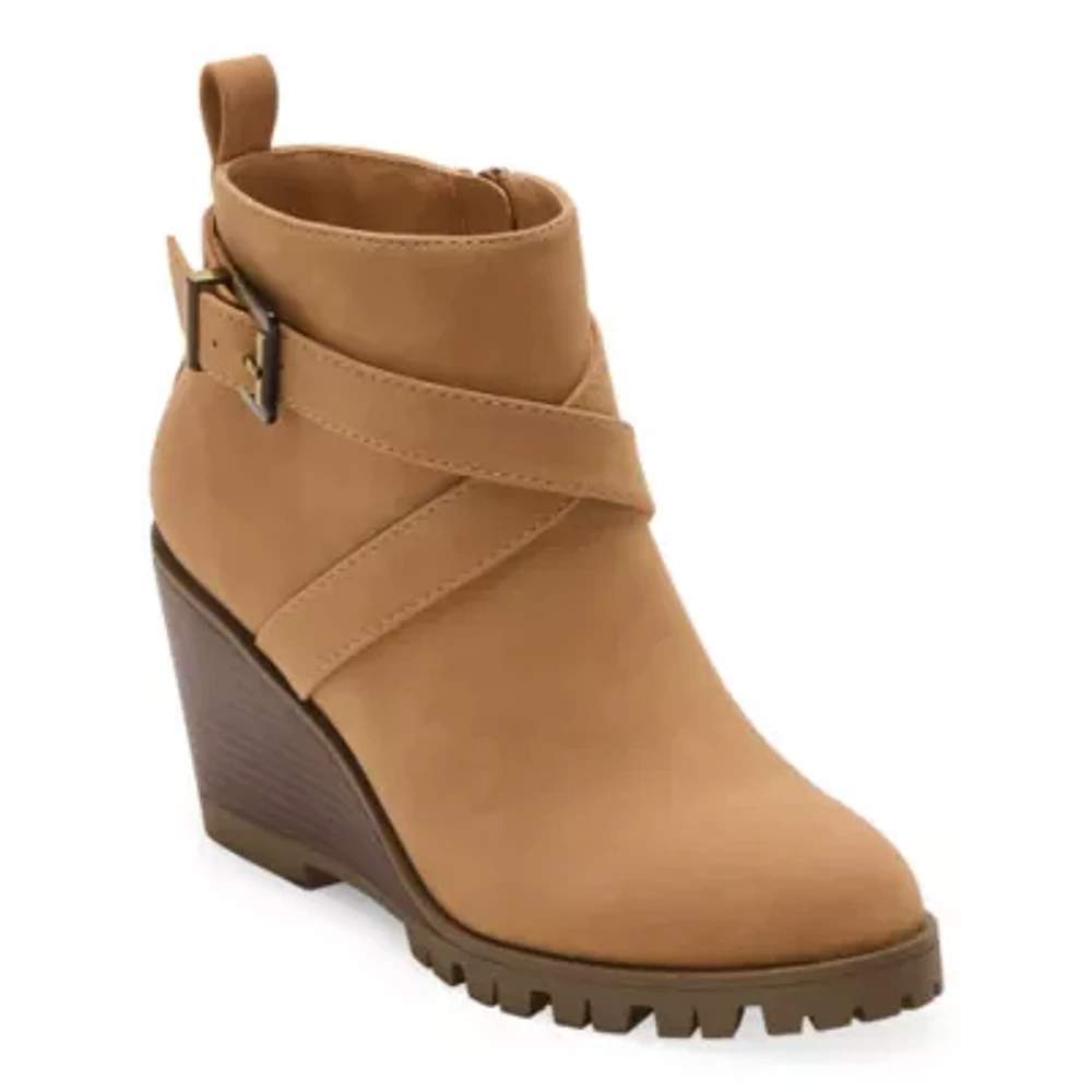 St. John's Bay Womens Portobello Wedge Heel Booties