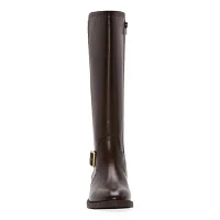 St. John's Bay Womens Toysen Wide Calf Stacked Heel Riding Boots
