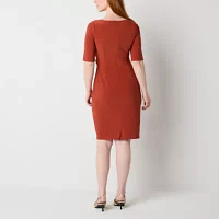 Jessica Howard Womens Short Sleeve Sheath Dress