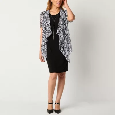 R & K Originals Faux-Jacket Dress With Removable Necklace