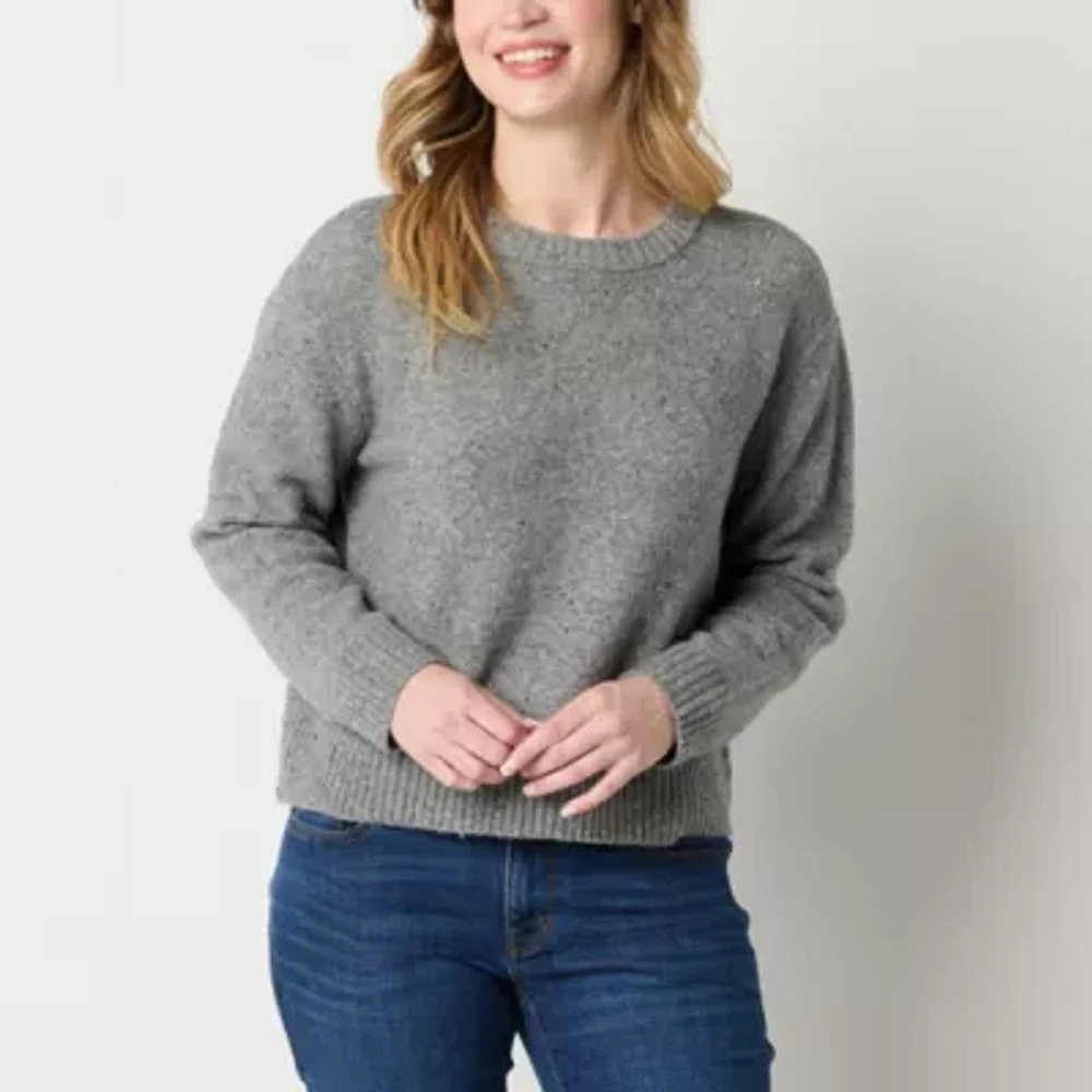 a.n.a Womens Crew Neck Long Sleeve Pullover Sweater