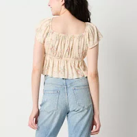Arizona Juniors Womens Short Sleeve Blouse